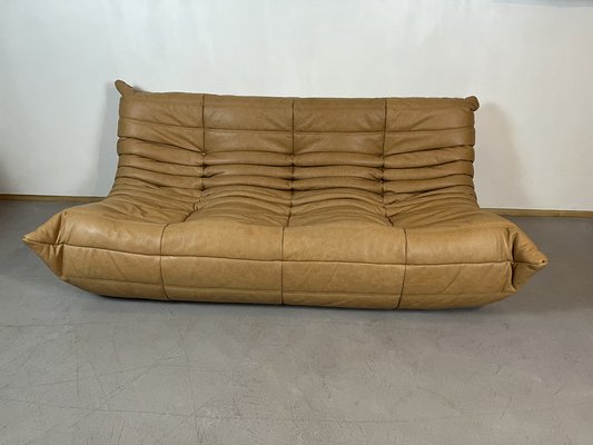 Camel Leather Togo Sofa Set by Michel Ducaroy for Ligne Roset, Set of 5-LRD-1738907