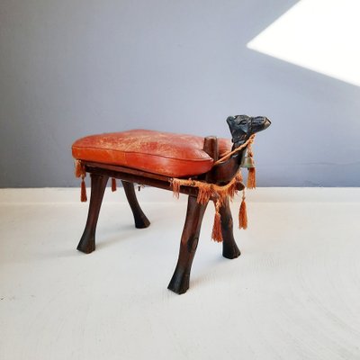 Camel Saddle Stool or Footstool, 1950s-SJU-1021443