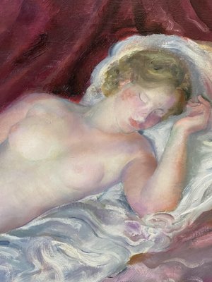 Camille Roche, Sleeping Girl, Oil on Canvas-YXM-2027938