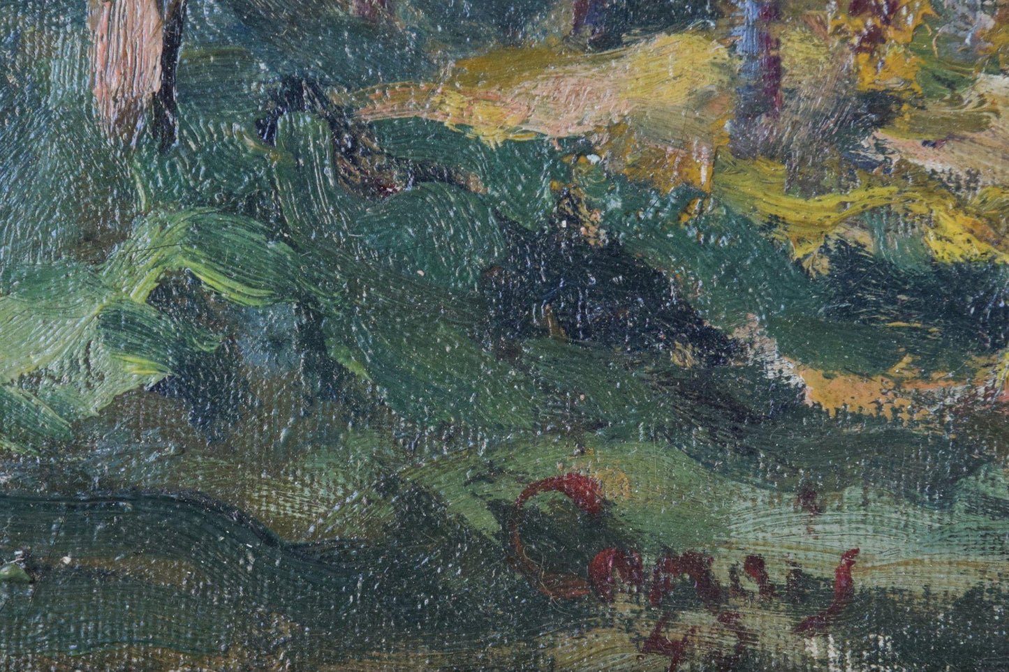 Camois, Impressionist Mediterranean Landscape with View of River and Mountains, 1945, Oil on Canvas, Framed