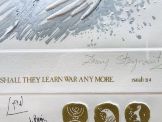 Camp David Peace Treaty, Homage to The Nobel Prize Winners Embossed Serigraph from Zamy Steynovitz, 1979-WQJ-734248