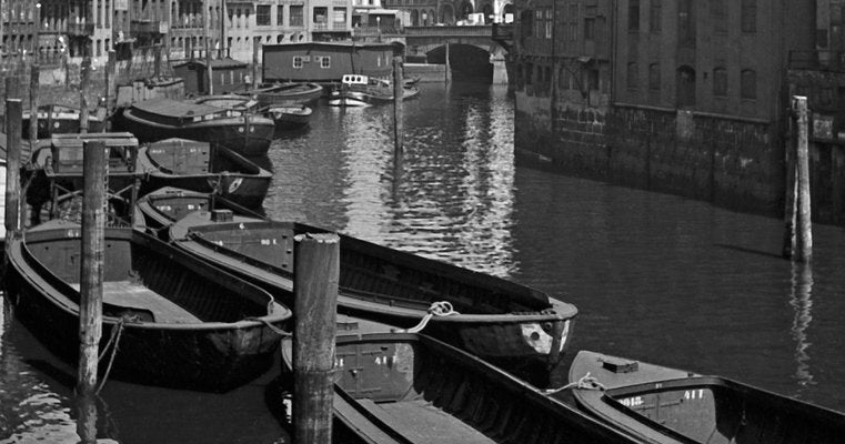 Canals Near St. Nicholas Church Hamburg Speicherstadt Germany 1938 Printed 2021-DYV-992045