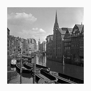 Canals Near St. Nicholas Church Hamburg Speicherstadt Germany 1938 Printed 2021-DYV-992045