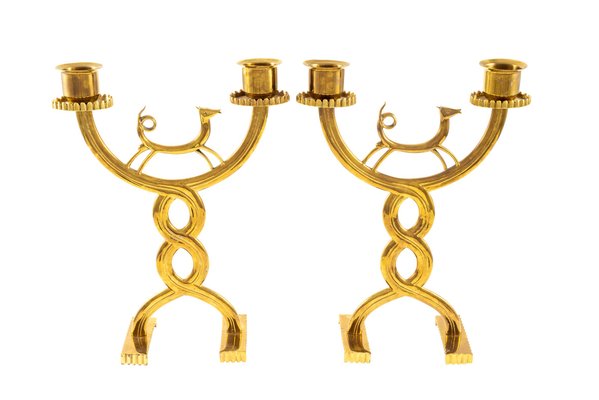 Candelabras by Franz Hagenauer for Werkstatte Hagenauer, 1928, Set of 2-TJY-1246702