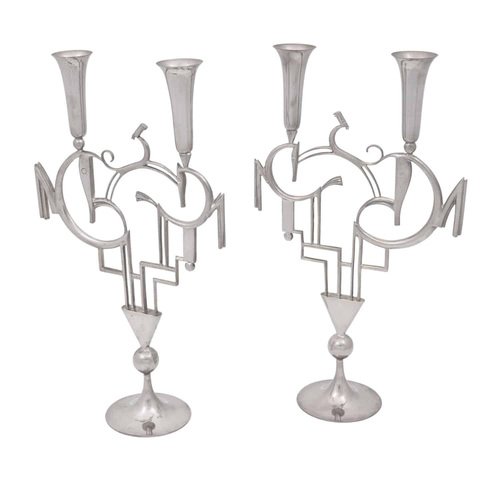 Candelabras from Werkstätte Hagenauer Wien, 1927, Set of 2