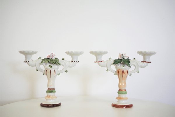 Candelabras in Ceramic from Bassano, 1970s, Set of 2-KNM-935183