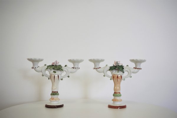 Candelabras in Ceramic from Bassano, 1970s, Set of 2-KNM-935183