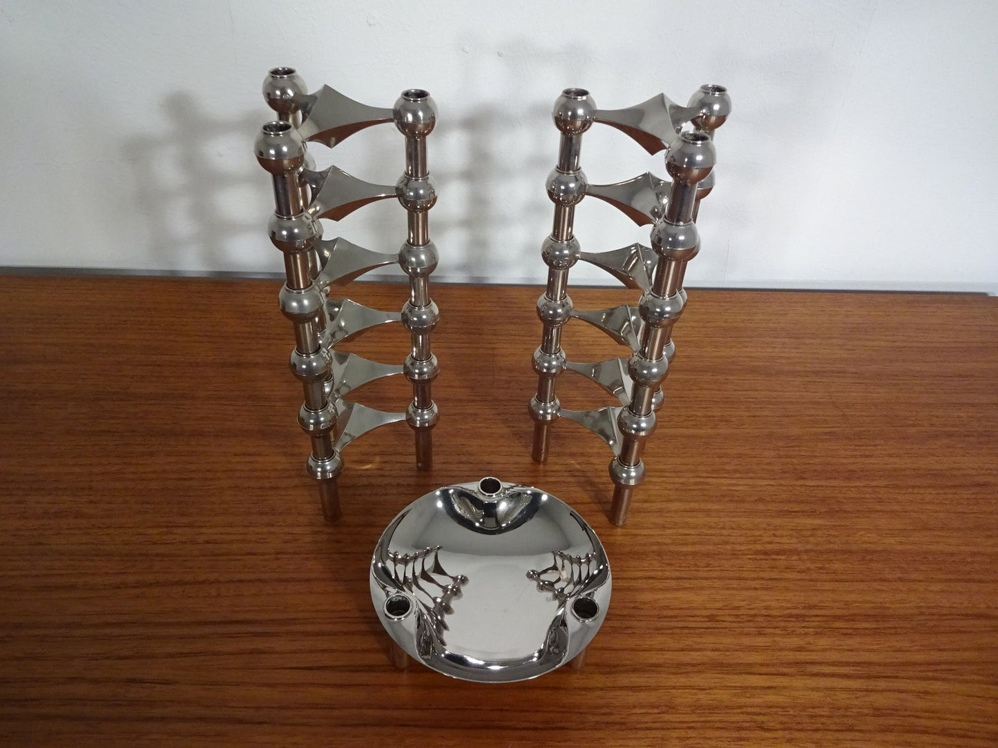 Candle Holders and Stand by Caeser Stoffi & Fritz Nagel for BMF, 1960s, Set of 13