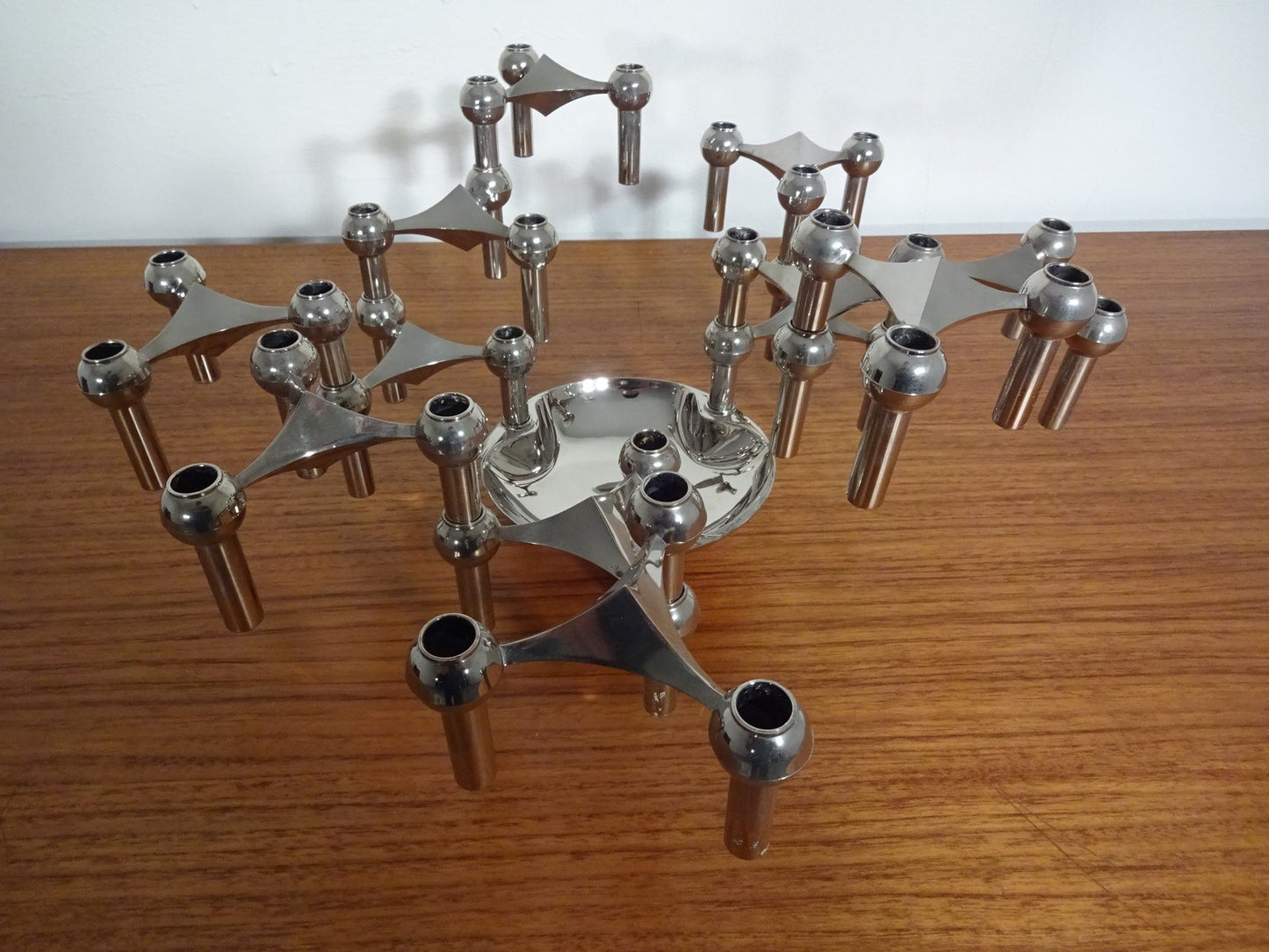 Candle Holders and Stand by Caeser Stoffi & Fritz Nagel for BMF, 1960s, Set of 13