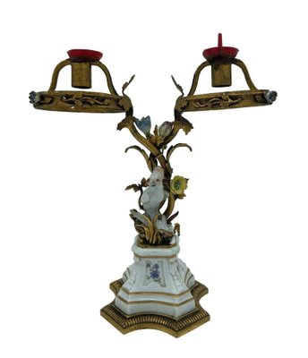 Candleholder in Porcelain and Bronze from Maison Bointaburet Boin Taburet Paris-QKG-1331559