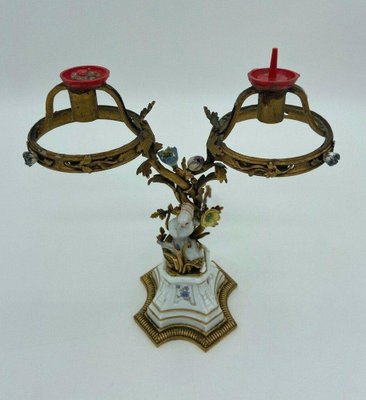 Candleholder in Porcelain and Bronze from Maison Bointaburet Boin Taburet Paris-QKG-1331559