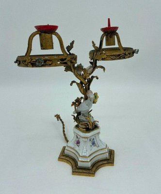 Candleholder in Porcelain and Bronze from Maison Bointaburet Boin Taburet Paris-QKG-1331559