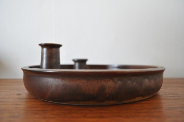 Candleholder in Stoneware with Harefur Glaze, 1970s-HPQ-1451286