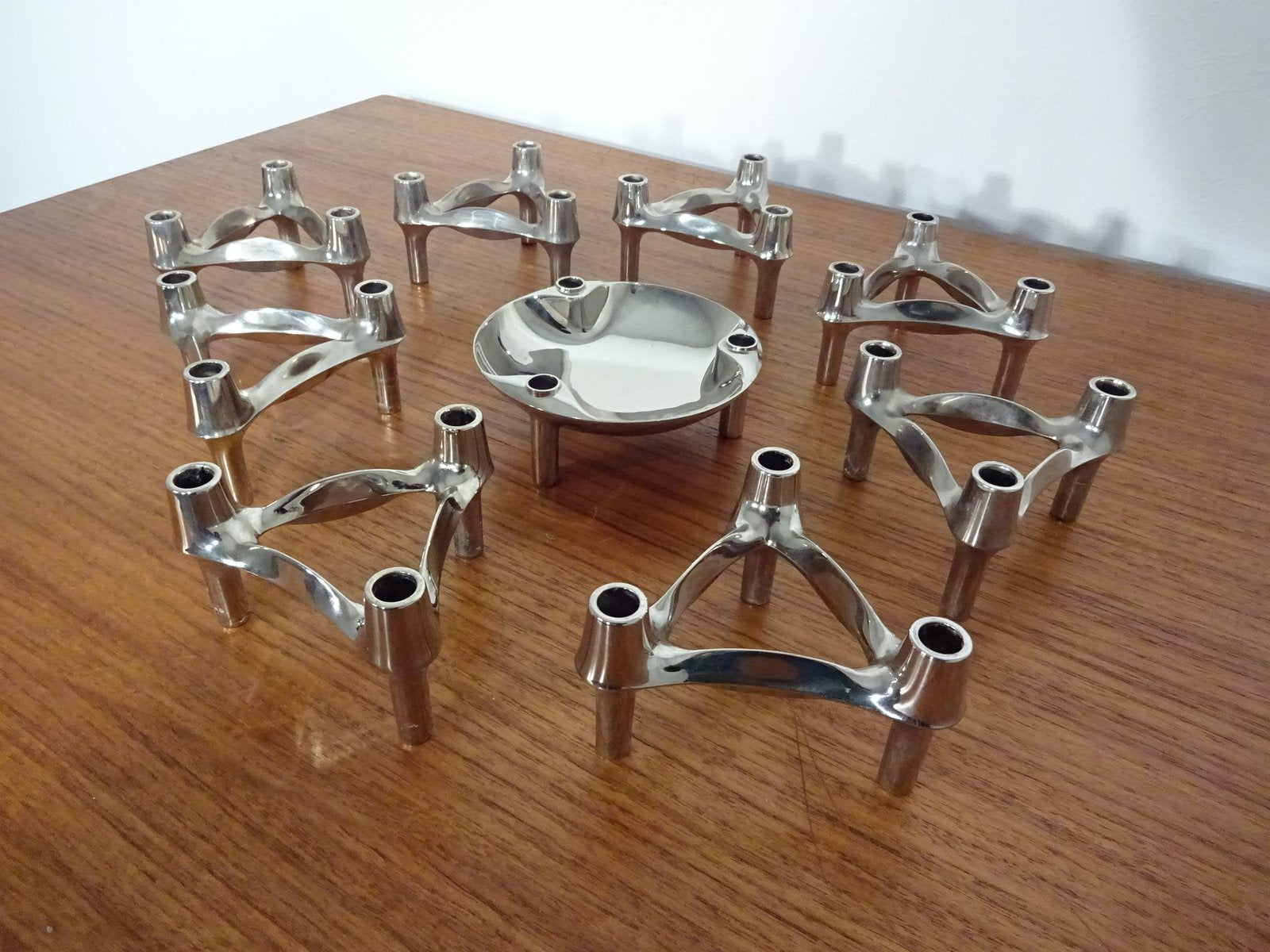 Candleholders by Ceasar Stoffi & Fritz Nagel for BMF, 1960s, Set of 9