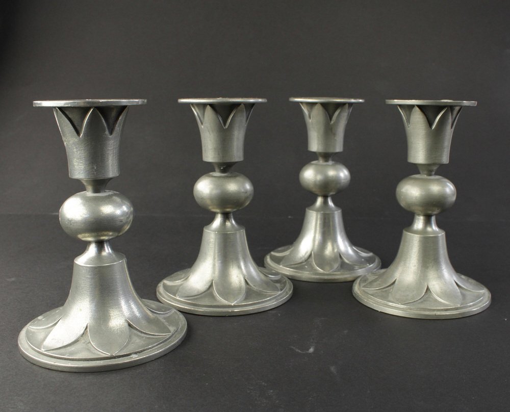 Candleholders by Edvin Ollers for Schreuder & Olsson, 1960s, Set of 4