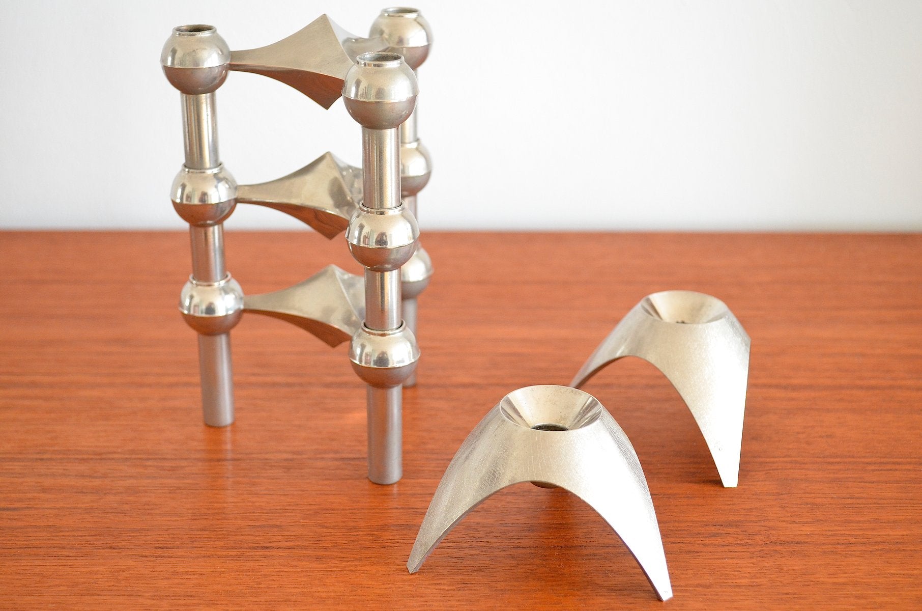 Candleholders by Fritz Nagel & Ceasar Stoffi for Bmf, 1962, Set of 5