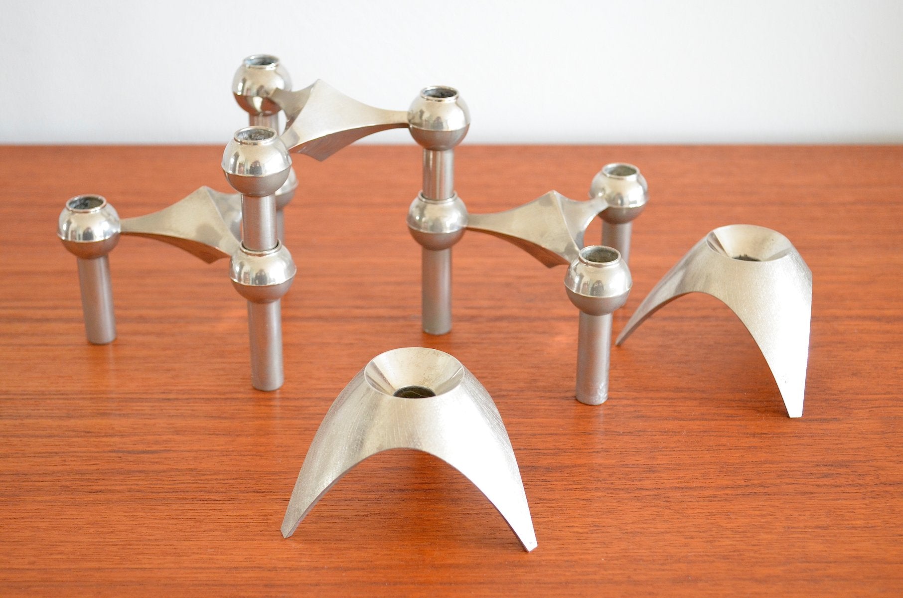 Candleholders by Fritz Nagel & Ceasar Stoffi for Bmf, 1962, Set of 5