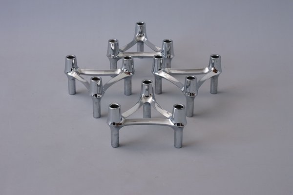 Candleholders by Fritz Nagel for Herrmann, 1970s, Set of 4-XNJ-1807878