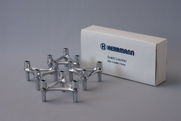 Candleholders by Fritz Nagel for Herrmann, 1970s, Set of 4-XNJ-1807878