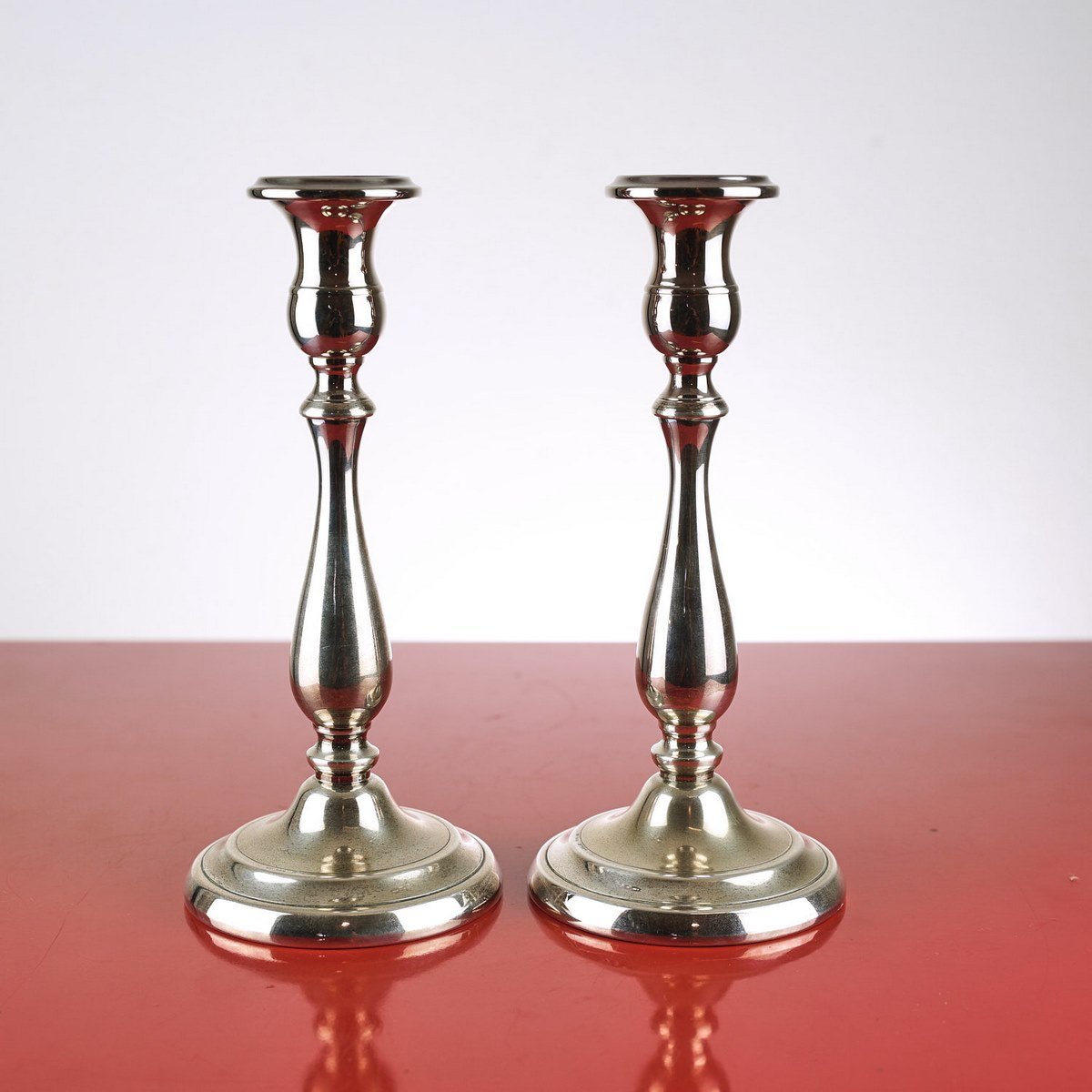 Candleholders in 800 Silver from Greggio, Set of 2