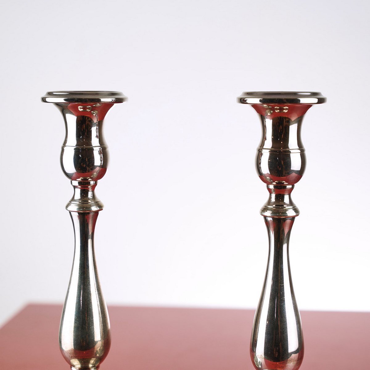 Candleholders in 800 Silver from Greggio, Set of 2