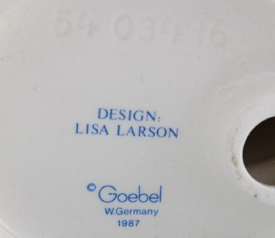 Candleholders in Glazed Porcelain by Lisa Larson for Goebel, 1987, Set of 2