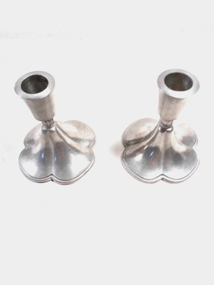 Candleholders in Pewter by Just Andersen, Set of 2-HYQ-1226358