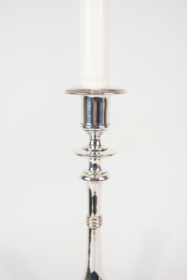 Candleholders in Silver Plated Brass by I.P.O Hansen, 1890s, Set of 2-UY-2027292