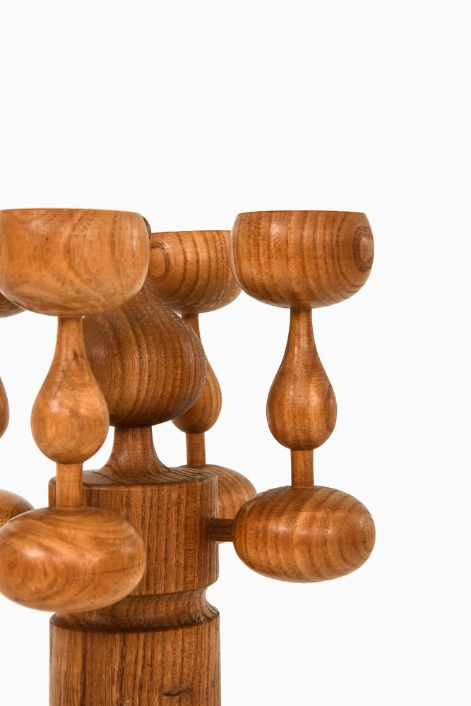 Candleholders in Teak by Erik Höglund, 1950s, Set of 2