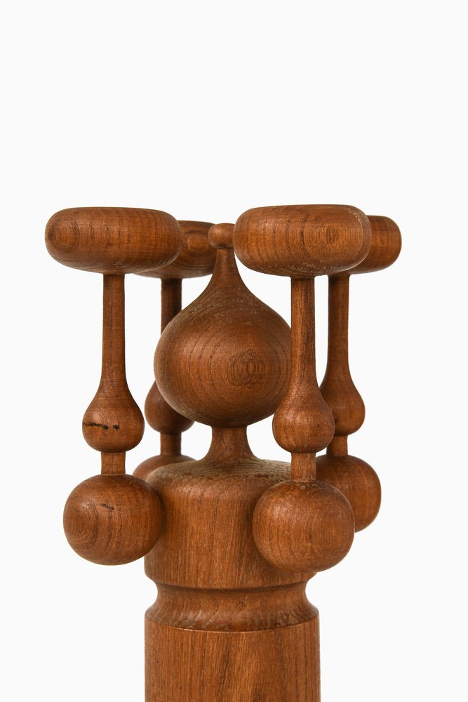 Candleholders in Teak by Erik Höglund, 1950s, Set of 2