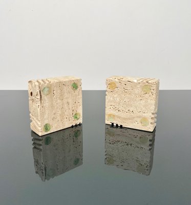 Candleholders or Ashtrays in Travertine from Fratelli Mannelli, Italy, 1970s, Set of 2-LYQ-1288548