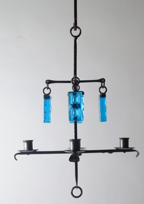 Candlestick Chandelier attributed to Gunnar Ander for Ystad Gunnar Ander, 1970s-ESB-1409253