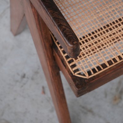 Cane and Teak Office Chair by Pierre Jeanneret-JRP-1137398