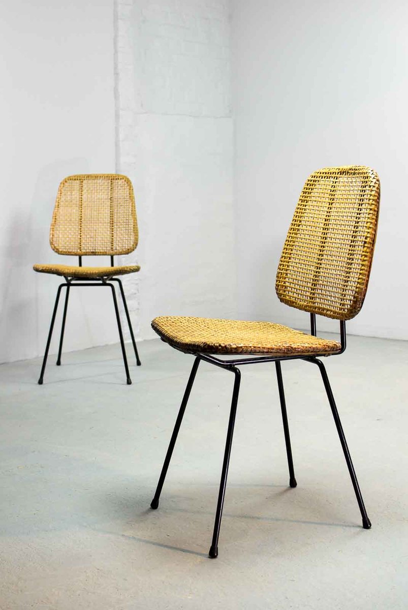 Cane Chairs by Dirk Van Sliedregt for Rohé Noordwolde, 1950s, Set of 2