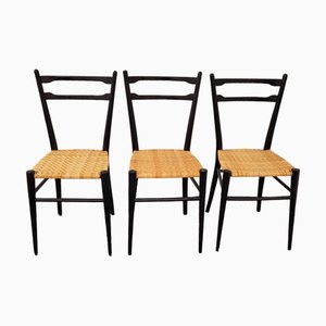 Cane Chairs in the style of Gio Ponti, Set of 3-LDW-1813625