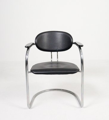 Cantilever Chairs in Leatherette and Black Wood from Effezeta, Italy, 1980s, Set of 5-HJY-1716398