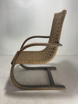 Cantilever Wicker Cord Chair, 1930s-BHG-1818771