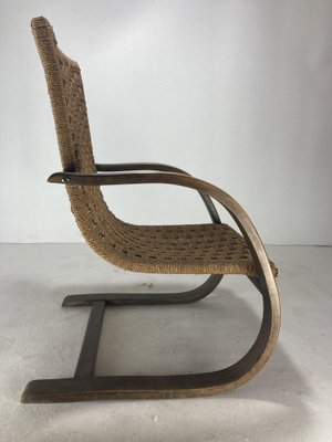 Cantilever Wicker Cord Chair, 1930s-BHG-1818771