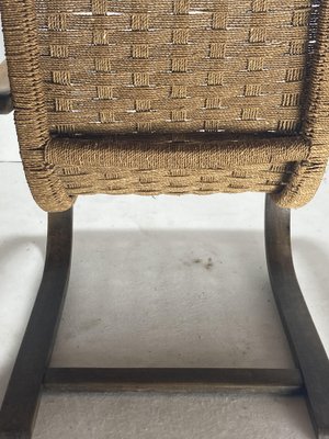 Cantilever Wicker Cord Chair, 1930s-BHG-1818771