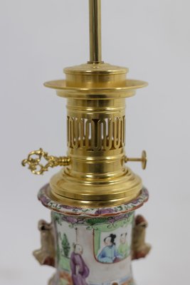 Canton Porcelain and Gilt Bronze Lamps, 1880s, Set of 2-CEJ-1386485