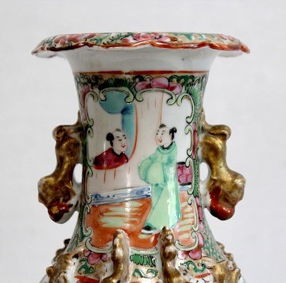 Canton Porcelain Vases, China, Late 19th Century, Set of 2-RVK-984279