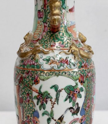 Canton Porcelain Vases, China, Late 19th Century, Set of 2-RVK-984279