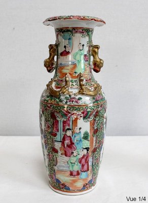 Canton Porcelain Vases, China, Late 19th Century, Set of 2-RVK-984279