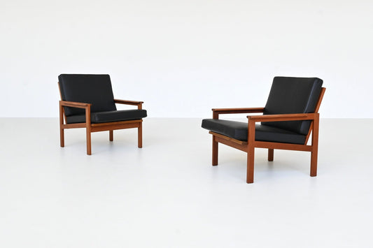 Capella Lounge Chairs in Teak by Illum Wikkelsø for Niels Eilersen, Denmark, 1960s, Set of 2