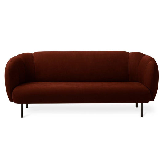 Caper 3 Seater Sofa in Nabuk Terra with Stitches by Warm Nordic