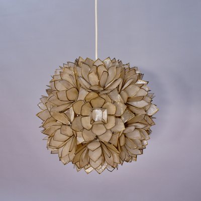 Capiz Lotus Ball Ceiling Lamp from Rausch, 1960s-SGX-2040299