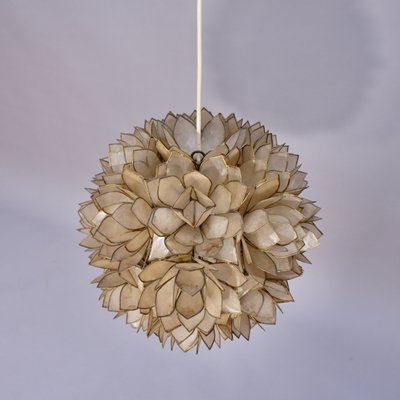 Capiz Lotus Ball Ceiling Lamp from Rausch, 1960s-SGX-2040299