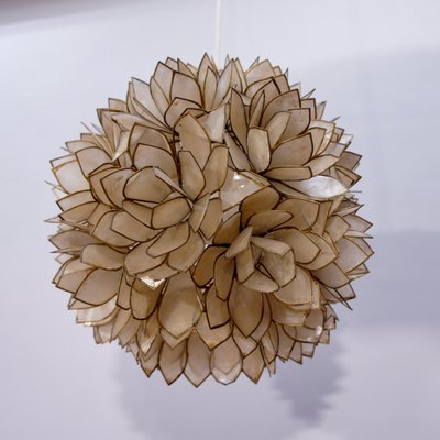 Capiz Lotus Ball Ceiling Lamp from Rausch, 1960s-SGX-2040299