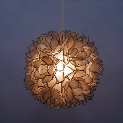 Capiz Lotus Ball Ceiling Lamp from Rausch, 1960s-SGX-2040299