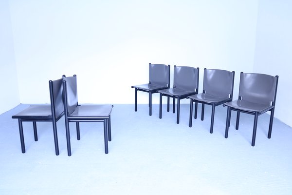 Caprile Dining Chairs by Gianfranco Frattini for Cassina, 1980s, Set of 6-SXX-753113